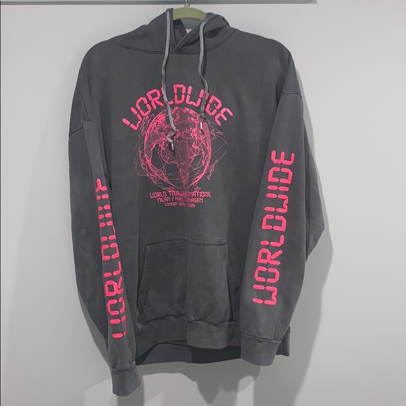 plt grey worldwide hoodie